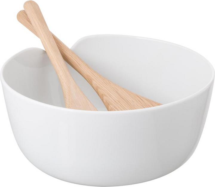 Actual product image LSA Dine salad bowl with oak cutlery Ø24cm (24 cm, 1 x)