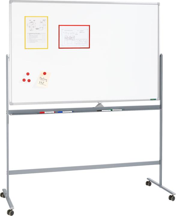 Produktbild Schäfer Shop Select Mobiles Whiteboard, mit drehbarer Tafel, mit 4 Lenkrollen, diverse Tafelgrössen (1000 x 1500 mm)