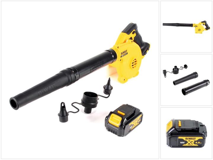 Produktbild DeWalt DCV 100 N 18 V Akku Gebläse / Laubbläser + 1 x DCB 182 4,0 Ah Akku - ohne Koffer, ohne Lader (Akkubetrieb, Laubsauger)