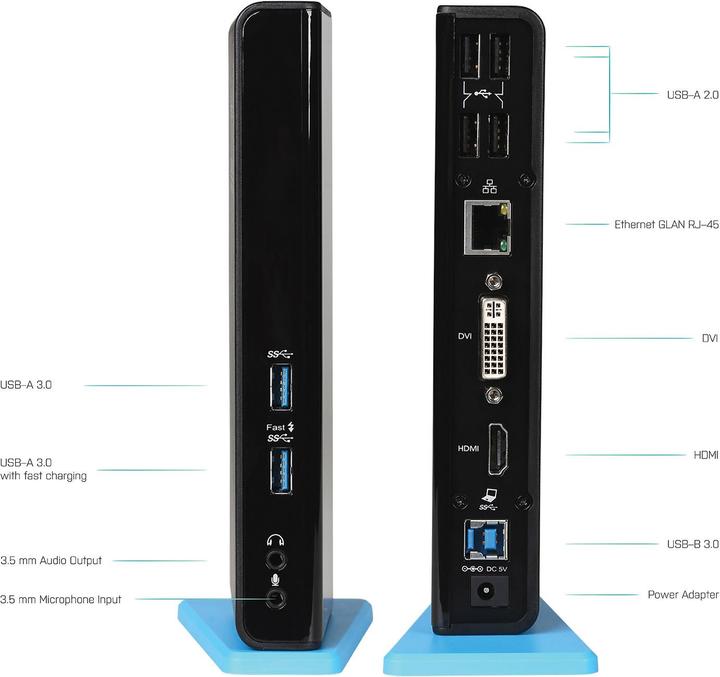 Immagine prodotto i-tec USB 3.0 Doppio Dock Full HD (USB-B, 2 Porti)