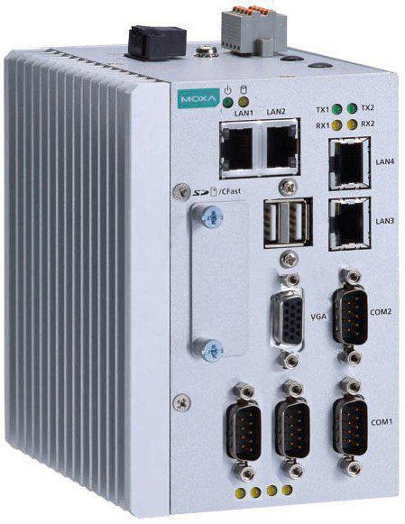 Actual product image Moxa Din-Rail x86 Fanless Computer. E3845 1.91Ghz. MC-1122-E4-TPM-T