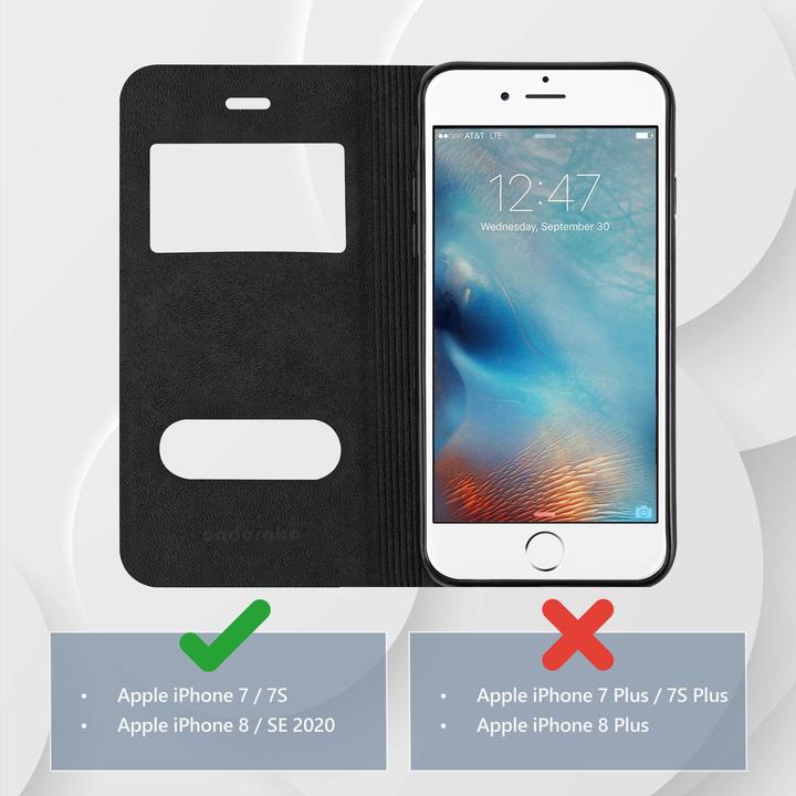 Actual product image Cadorabo Book with View double window cover (Apple iPhone SE (2nd Gen), Apple iPhone 7)