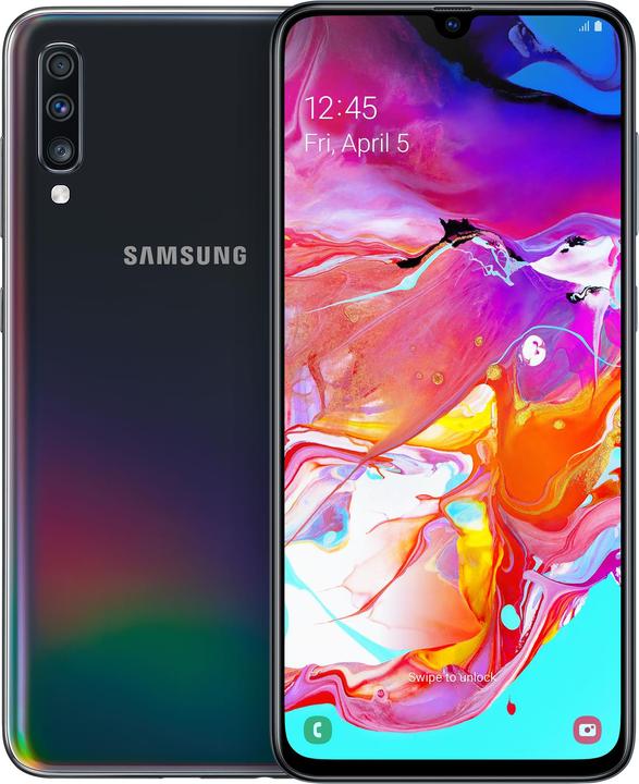 Samsung Galaxy A70 EU (128 GB, Black, 6.70", Dual SIM, 32 Mpx, 4G)