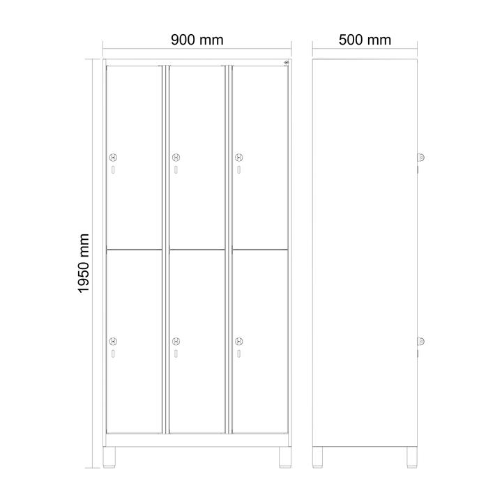 Produktbild C+P Doppel-Garderobenschrank Classic Plus, Abteilbreite 30 cm, mit Füssen
