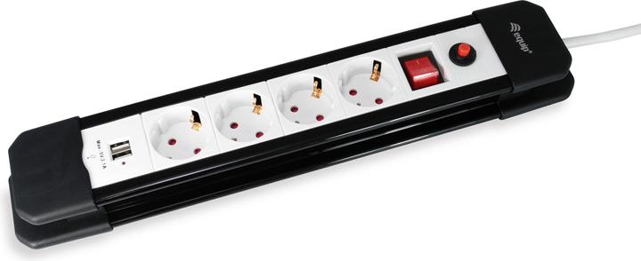Actual product image equip Socket strip Schuko cable +Extras (4 x, CEE 7/3, 1.50 m)