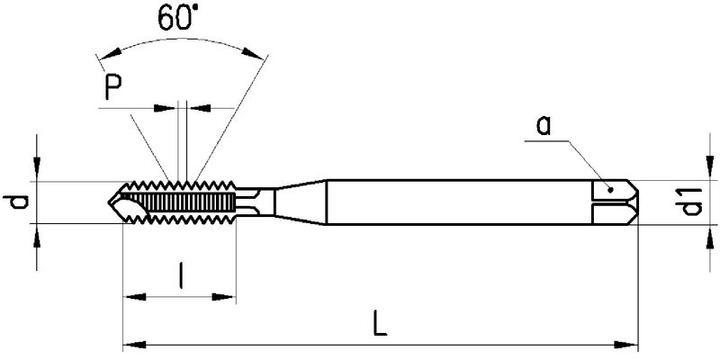 Actual product image Neriox Machine tap drill TiN, HSS-E, DIN371, M4