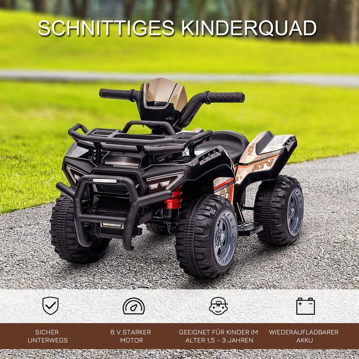 Immagine prodotto Swisshandel24 Auto elettrica per bambini Quad elettrico ATV LED, per 18-36 mesi Nero 70 x 42 x 45 cm (6 V)