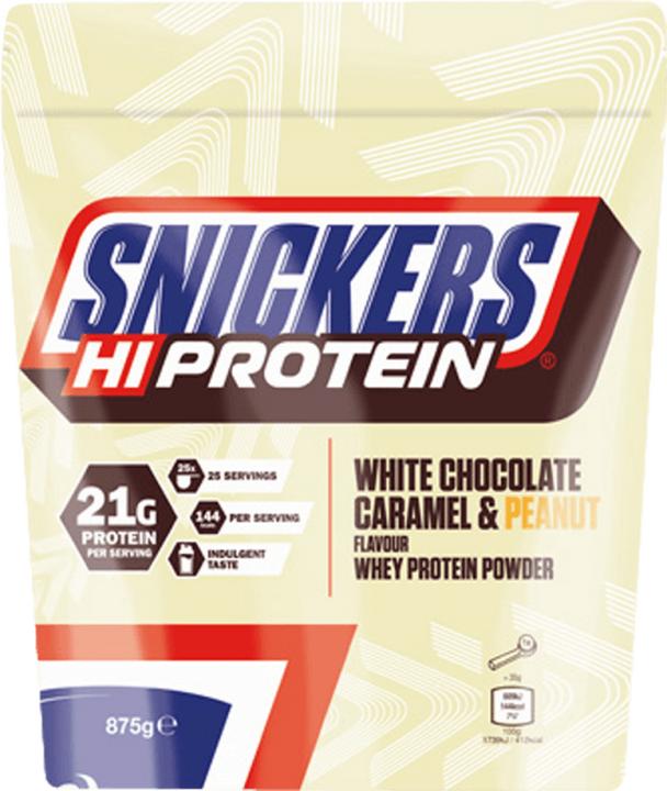 Actual product image Snickers Hi Protein (Caramel & Peanut Flavour, White Chocolate, 1 pcs., 875 g)