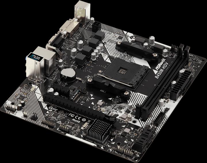 Produktbild AsRock B450M-HDV R4.0 B450 (AM4, AMD B450, mATX)