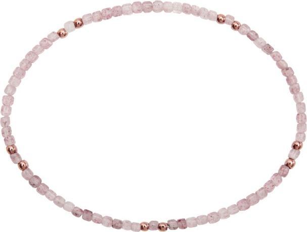 Image du produit HCA Armband - "Harmony of nature" - Erdbeerquarz - rosévergoldet (17 cm, Pierre précieuse combinée avec des boules en acier inoxydable)