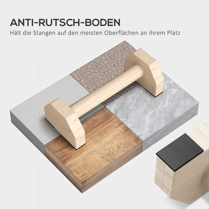 Produktbild Swisshandel24 Push Up Bars im 2er-Set, robust & rutschfest, bis 120 kg, Buchenholz, 30x13x10cm, Natur