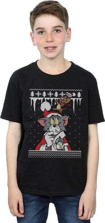 Actual product image Tom & Jerry Boys Christmas Fair Isle T-Shirt (140, 146)