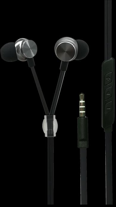 Actual product image 2GO Metallic InEar Headset 3.5mm stereo, silver/sw (Cable)