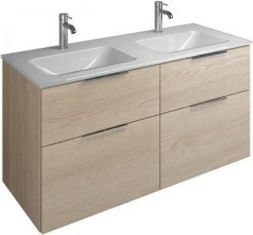 Produktbild burgbad Eqio Glas-Doppelwaschtisch inklusive Waschtischunterschrank, Breite 1220 mm
