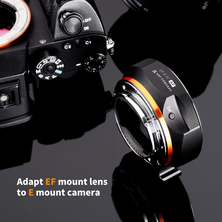 Image du produit K&F Concept Bague d'adaptation d'objectif autofocus électronique pour objectif Canon EF/EF-S à monture Sony E