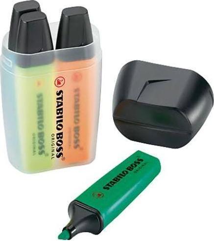 Produktbild STABILO BOSS ORIGINAL Textmarker (Orange, Gelb, Blau, Grün, 5 mm, 4 x)