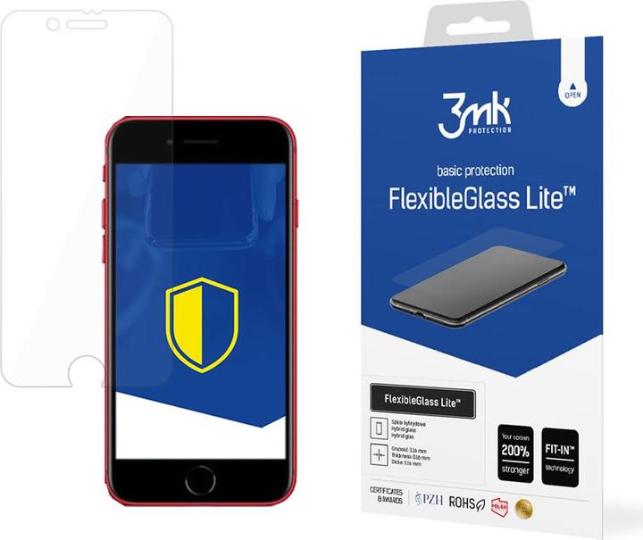 Actual product image 3MK hybrid glass Flexible 2.5D Lite for iPhone SE 2020 / SE 2022 (1 Piece, Apple iPhone SE (3rd Gen), Apple iPhone SE (2nd Gen))