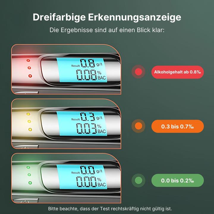 Actual product image Hermex Breathalyser digital LCD rapid test