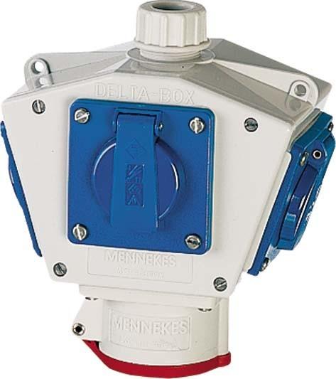 Actual product image Mennekes MEN 92658 Socket combination Delta-Box (4 x, CEE, CEE 7/3)
