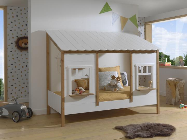 Image du produit Vipack Lit d'appoint avec toit en pin, coffre de rangement inclus (90 x 200 cm)