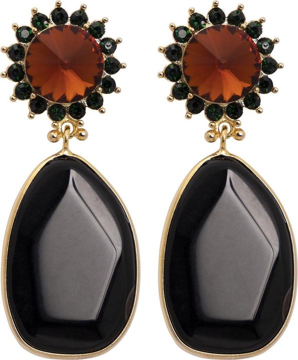 Uzurii Black Monroe Ohrringe Nature Agate (925er Sterlingsilber)