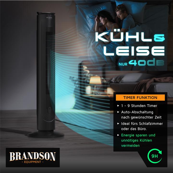 Produktbild Brandson Turmventilator, Fernbedienung, Aromafach, 40 W, Oszillation, 3 Modi, Timer, leise, Standventilator (40 dB)