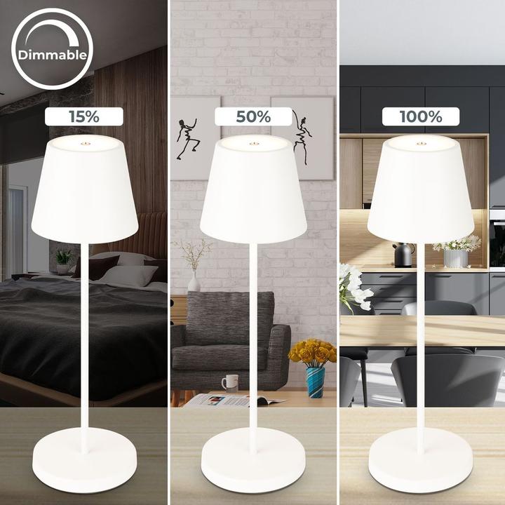 Image du produit B.K.Licht Lampe de table LED rechargeable, blanc, 1x platine LED/2,6W (240 lm)