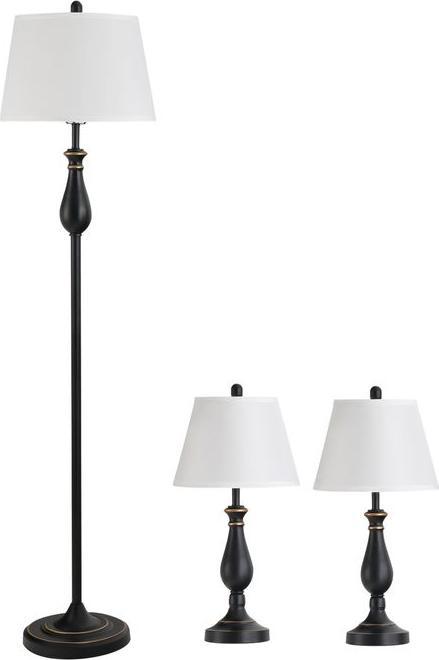 Immagine prodotto Swisshandel24 Set di 3 lampade 2 lampade da tavolo (ø38 x 158H cm) + 1 lampada da terra (ø30 x 62H cm) Vintage (E27)