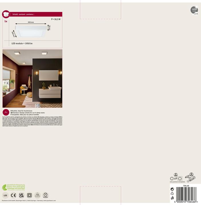 Actual product image Paulmann LED panel 17 W warm-white Luna (1450 lm)