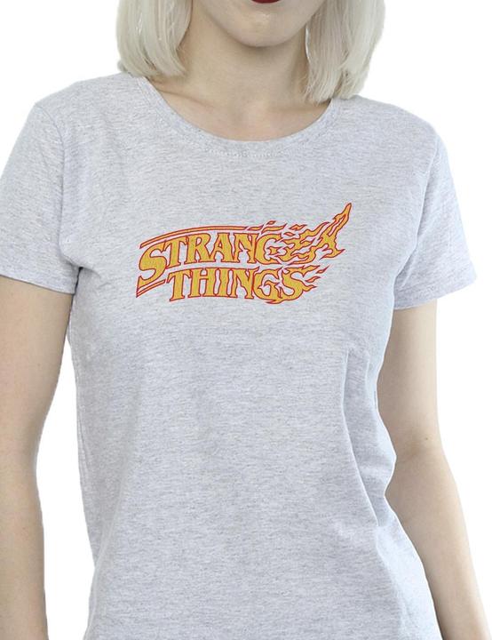 Actual product image Netflix Womens/Ladies Stranger Things Logo Breaking Cotton T-Shirt (XXL)