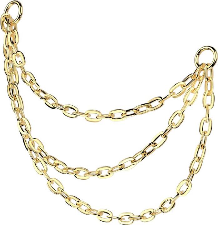 Produktbild Star Piercing Verbindungskette Basic vergoldet drei Ketten (Titan G23, ohne Messing)