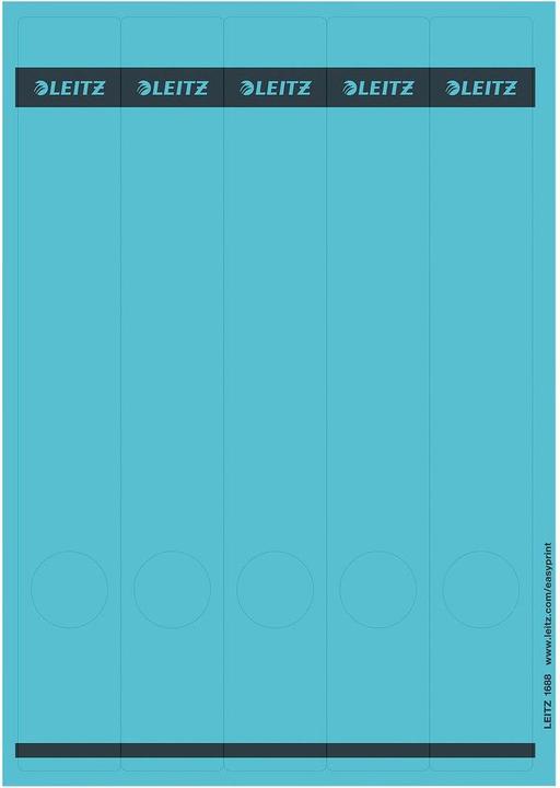 Image du produit Leitz Etiquette de dos de dossier, 39 x 285 mm, longue, étroite, bleue convient pour standard et