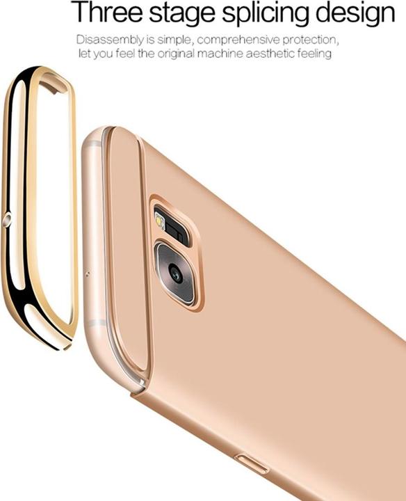 Produktbild König Design Handy Hülle Schutz Case für Samsung Galaxy S7 Bumper 3 in 1 Cover Chrom Blau Neu (Samsung Galaxy S7)
