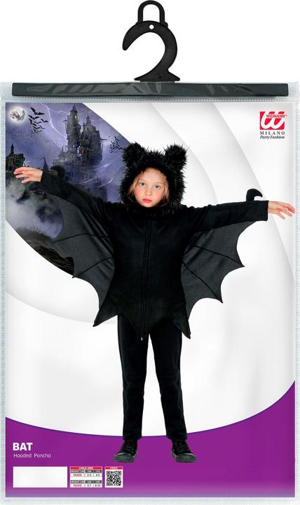 Immagine prodotto Widmann Costume da pipistrello per bambino: Poncho con cappuccio (134, 140)