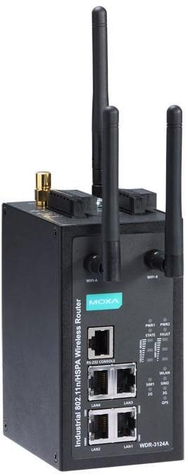 Actual product image Moxa WDR-3124A - Wireless Router - WWAN - 4-port switch