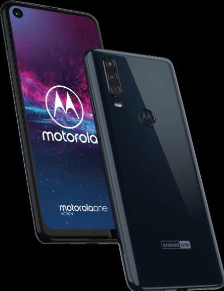 Produktbild Motorola One Action (128 GB, Denim Blue, 6.30", Hybrid Dual SIM, 12 Mpx, 4G)