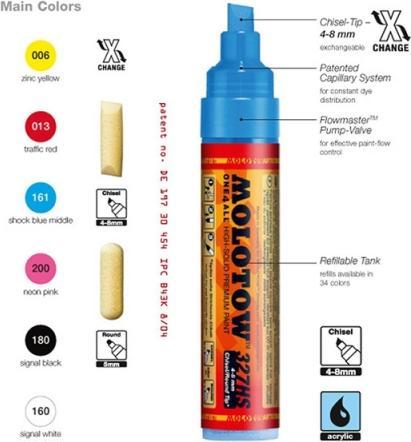 Actual product image Molotow Felt-tip pen One4all 327HS neon pink 200 (Neon pink, 4 mm, 1 x)
