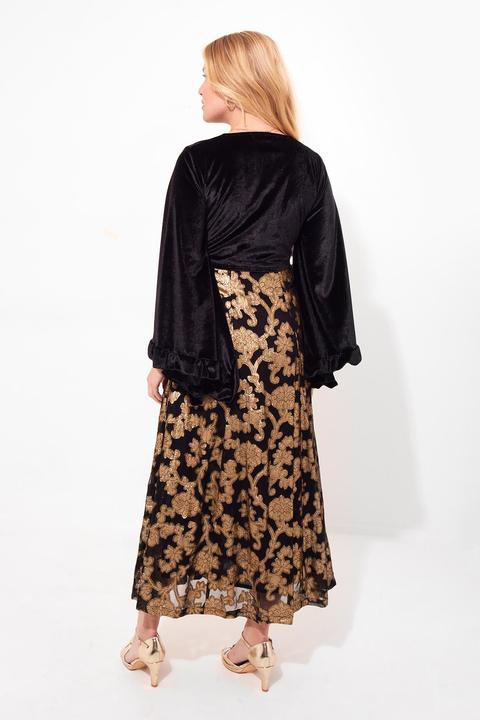 Produktbild Joe Browns Velour Kimono Sleeve Appliqué Maxi Dress (40)
