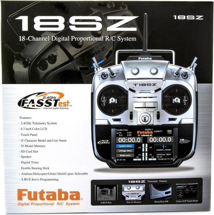 Produktbild Futaba Fernsteuerung T18SZ Potless Mode 1 (Gas rechts) mit R7014SB