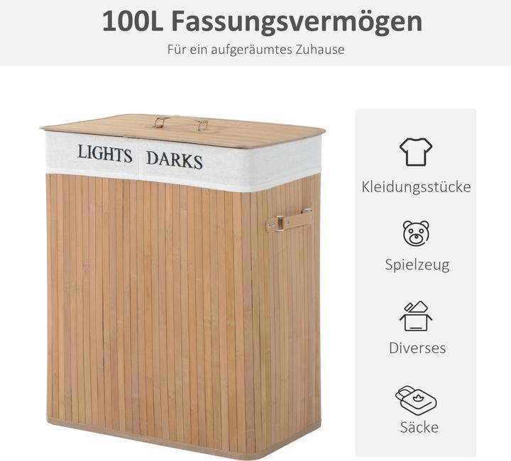 Actual product image Homcom Laundry basket with 2 handles (100 l)