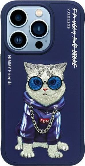 Produktbild Audi Nimmy case iPhone 15 Pro 6.1" blue Glasses Cool Cat (Apple iPhone 15 Pro)