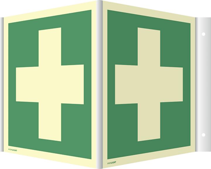 Moravia Pictogramme Premiers secours Panneau angulaire plastique, 148x148 mm