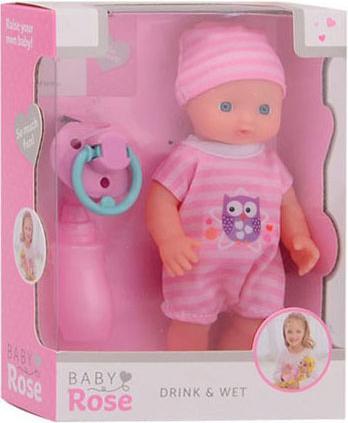Actual product image Baby Rose Drinking and peeing baby doll, 17 cm
