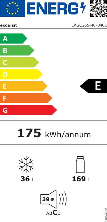 Energie-Label Exquisit Exqu Einb.K?hlGefrKomb. EKGC265-40-040E 814350300, Schlepptuer (205.70 l)