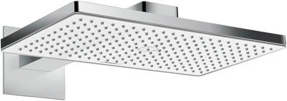 Produktbild hansgrohe Rainmaker Select 460 1jet Kopfbrause mit Brausearm weiss/chrom : Farbe - Schwarz/Chrom (1 Strahlarten, 19 l/min)