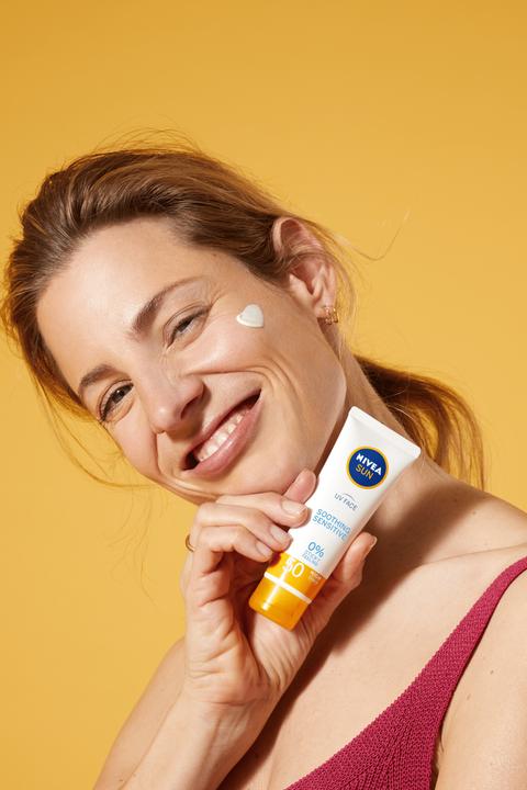 Actual product image NIVEA Sun, face cream, soothes irritation, SPF 50+, 50 ml (Suntan cream, SPF 50, 50 ml)