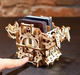 Actual product image Ugears Deck Box mechanical wooden device for tabletop games