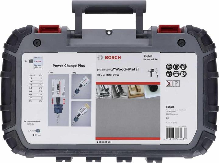 Produktbild Bosch Professional Zubehör 11-tlg. Elektriker-Set 2 Progressor for Wood&Metal (25 mm, 32 mm, 40 mm, 76 mm, 60 mm, 68 mm, 54 mm, 86 mm)
