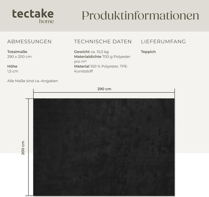 Actual product image tectake Short pile carpet Soft Zone (200 x 290 cm)