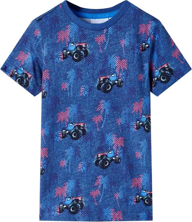 VidaXL Kinder-T-Shirt Dunkelblau Melange 140,Material: 100 (140)